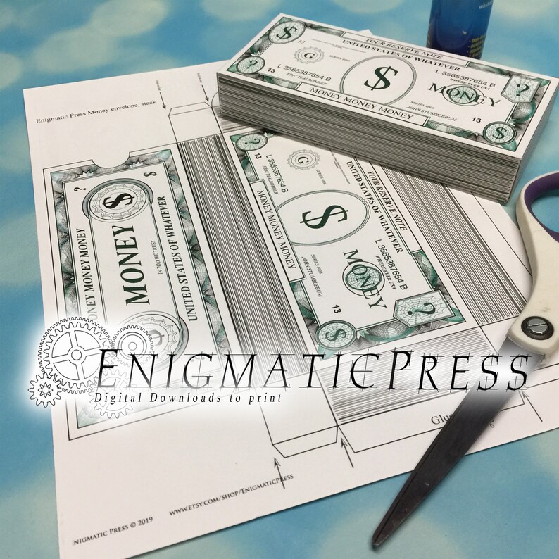 Stack of Money Gift Box Editable Printable Fun DIY PDF Etsy