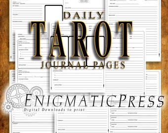 9, Daily Tarot journal pages, diy, home printable, digital download, editable PDF, and JPG, files!