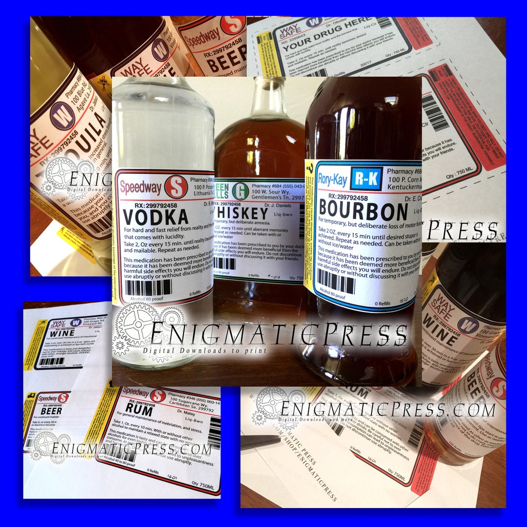 9 Medical Liquor Labels Party Pack Plus Editable Bonus Etsy