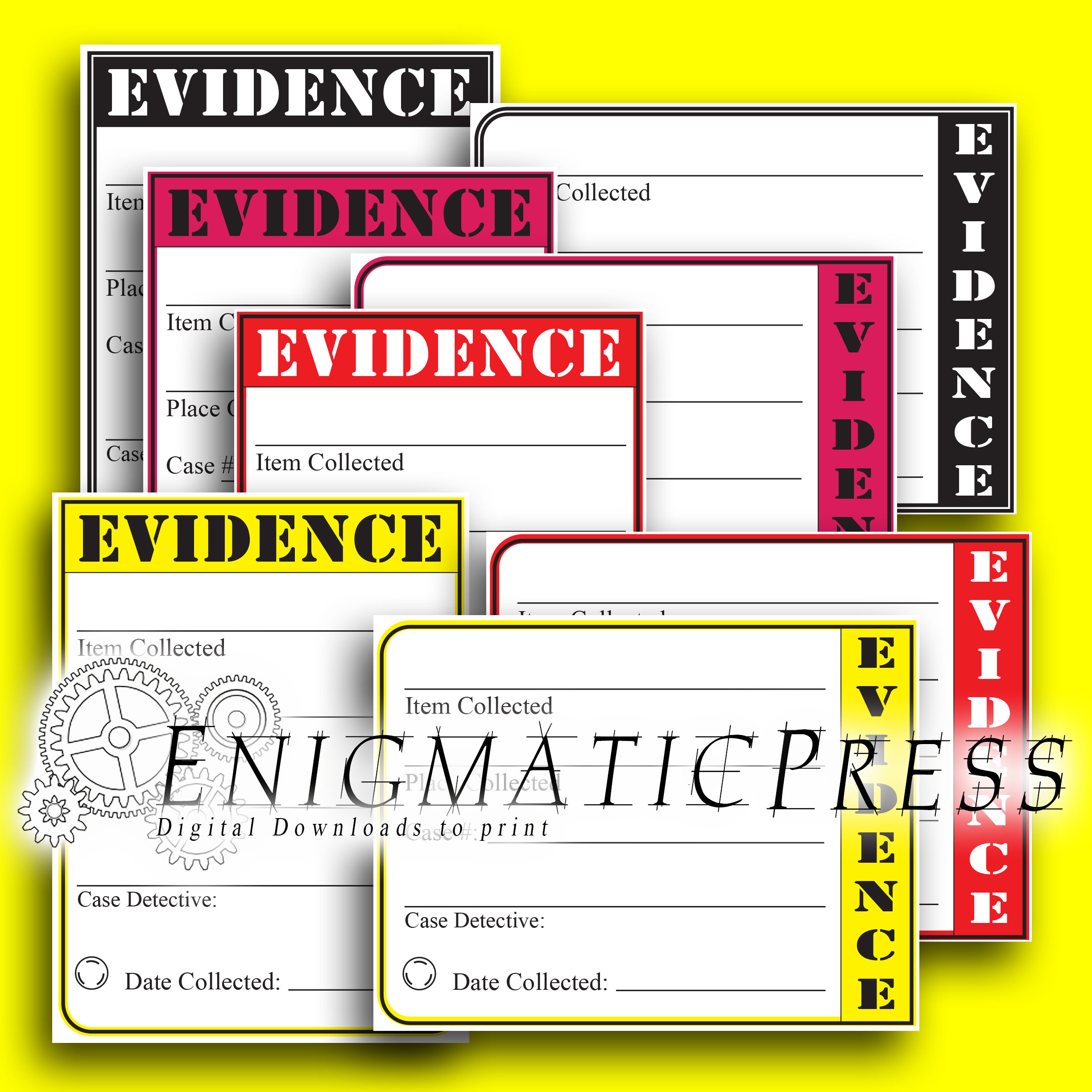 Evidence Ruler Labels Police, Evidence Prop Labels, 20, Labels, 2 Styles, 4 Colors, Film ...