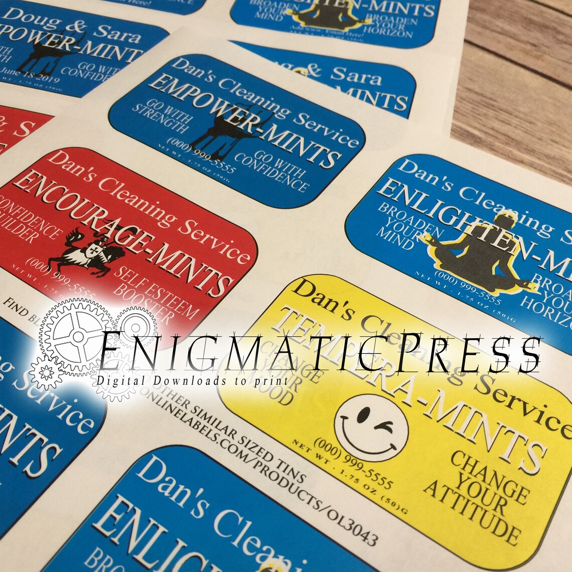 Assorted Personalized Altoids tin labels Empower Enlighten Etsy