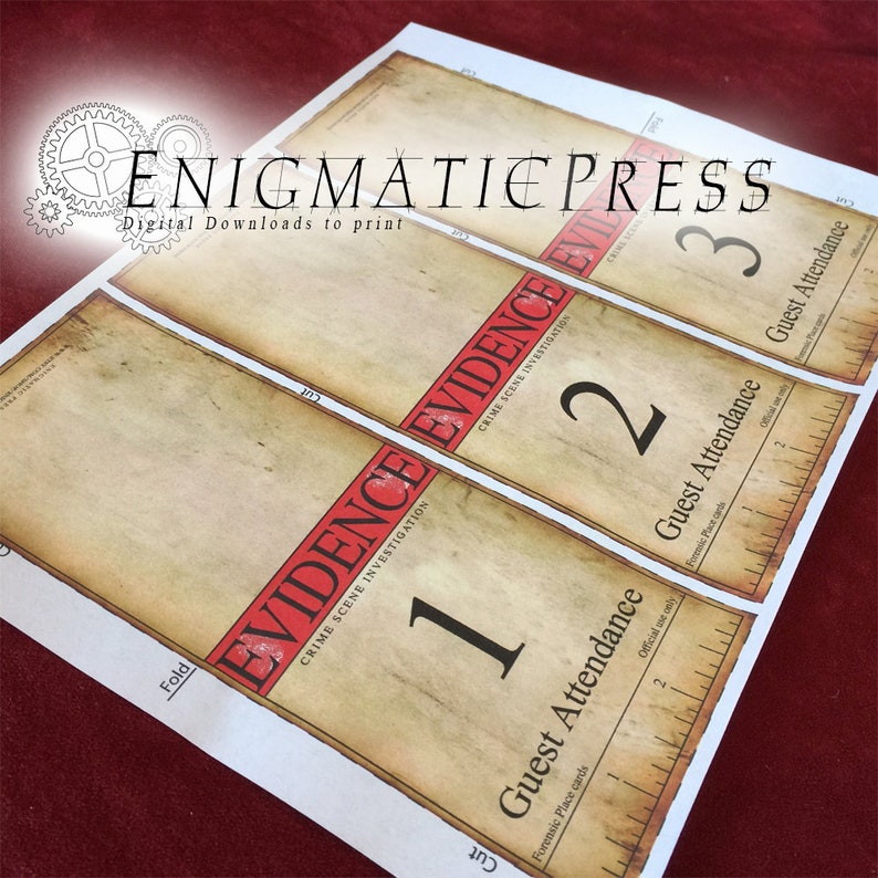 Evidence Tag Label 3 Pgs of Crime Scene Evidence Labels, Tags and Place Markers, True ...