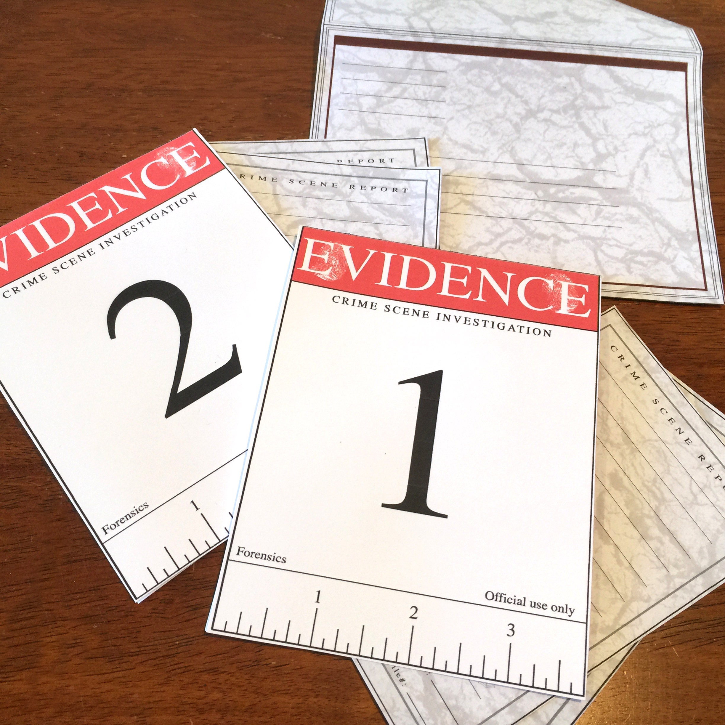 Crime scene Evidence markers investigation invitation cards | Etsy