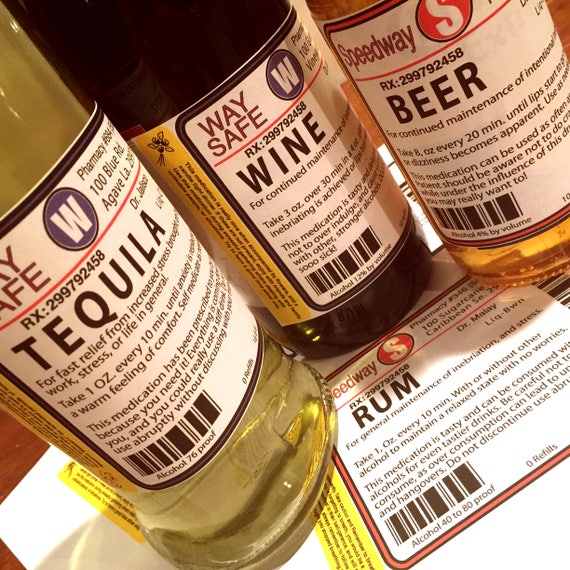 Medical Liquor Label Pharmacy Download Home Printable Party Etsy