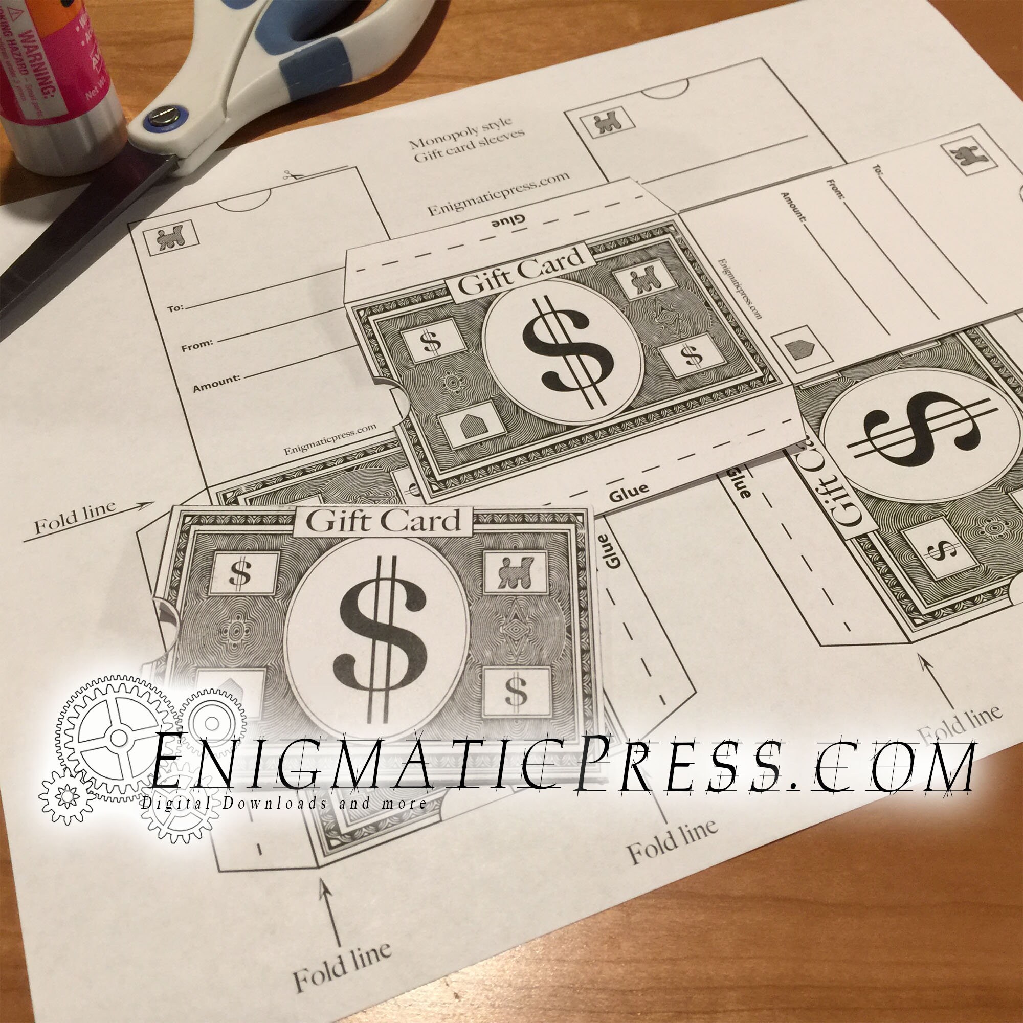 Monopoly Money, Gift Card Sleeve, PDF, Home Printable, Digital Download,  Easy DIY - Etsy