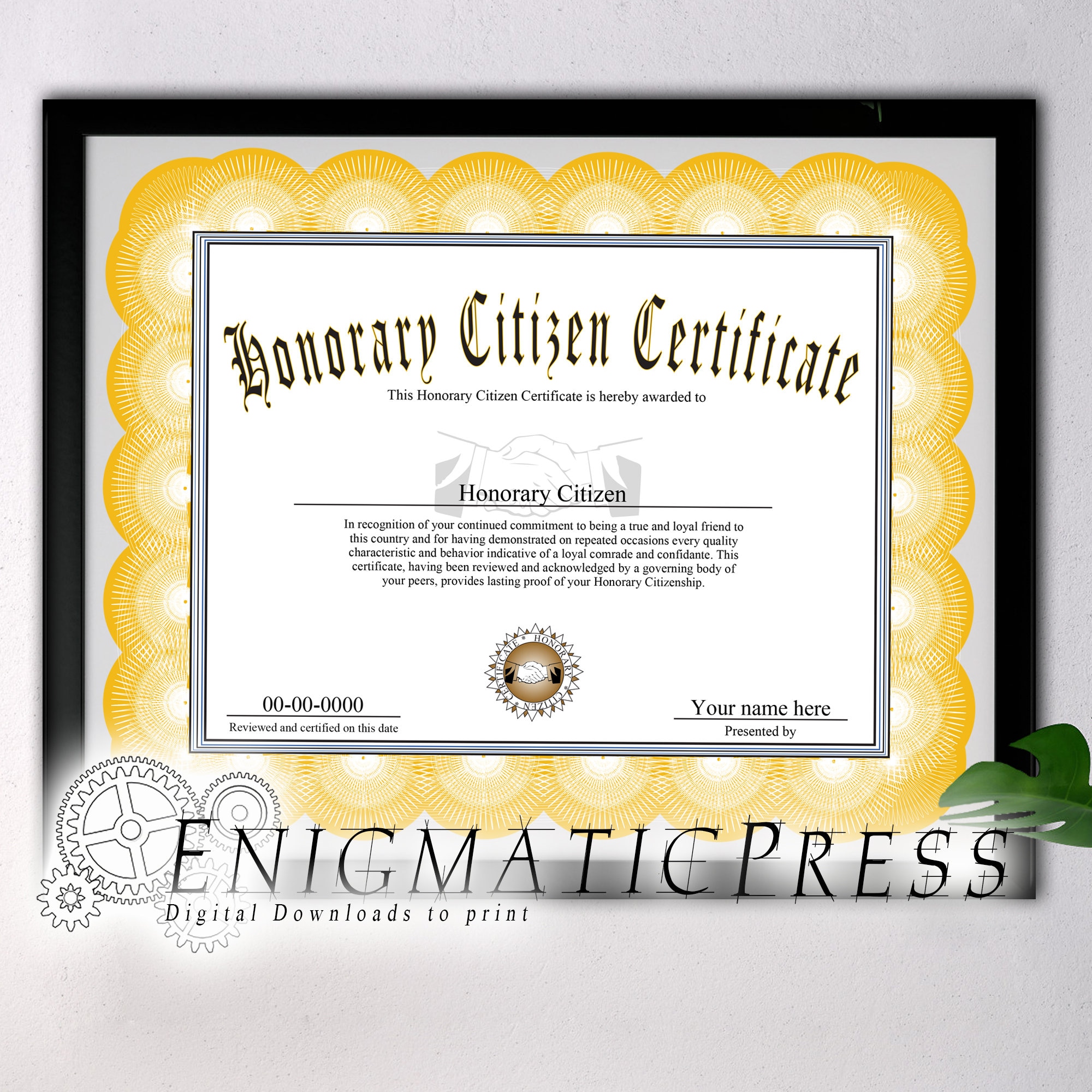 Honorary Certificate of Citizenship With Editable Text, Home Printable, Digital Download Pdf, - Etsy honorary-certificate-of-citizenship-with-editable-text-home-printable-digital-download-pdf-etsy