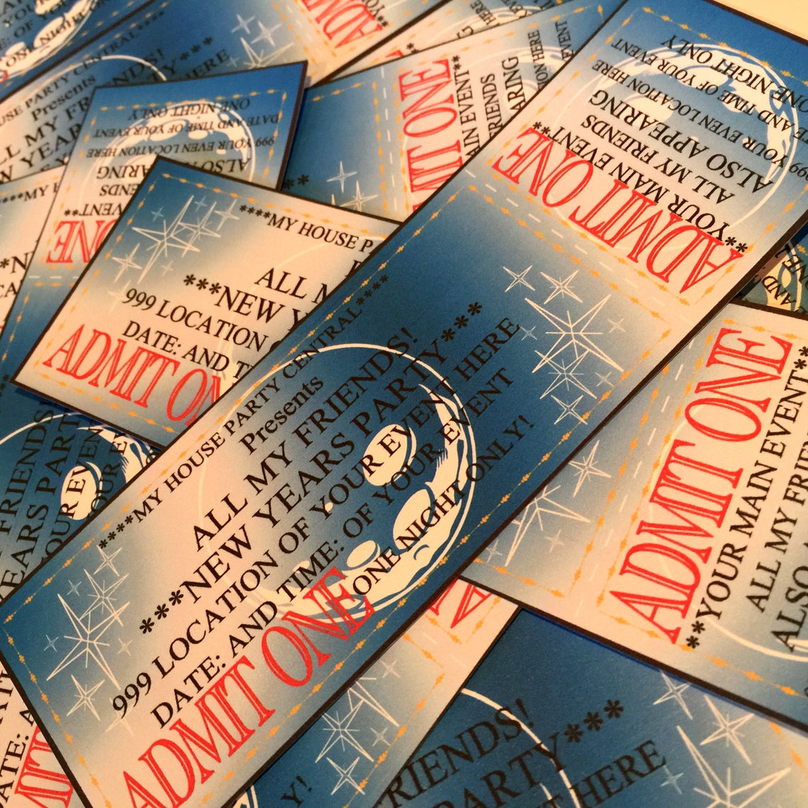 Blue Moon and Stars Style Tickets Custom Event Editable Etsy
