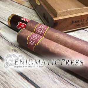 Etiquetas de envoltorio de caramelo Rolo de estilos de cigarros de jubilación, PDF imprimible en casa, descarga digital instantánea