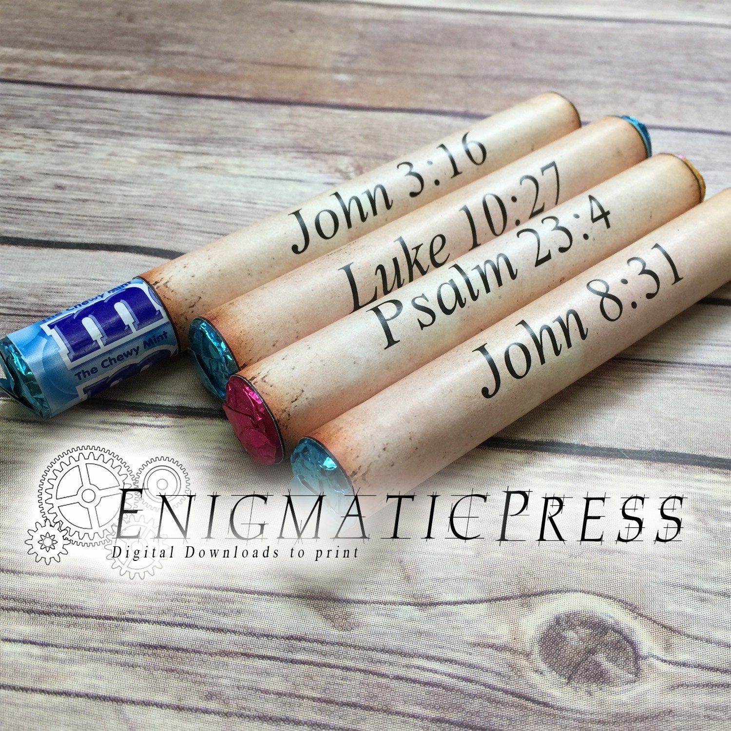 Bible Scrolls Styles Mentos Candy Wrapper Labels Fits 1 3oz Etsy