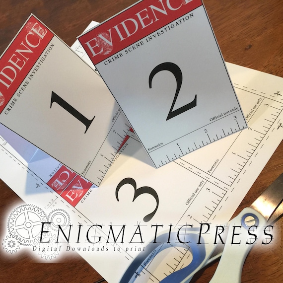 Crime Scene Evidence Marker Set Table Place Cards Etsy