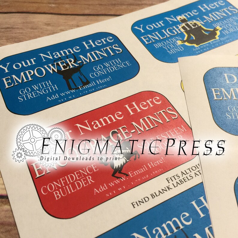 Assorted Personalized Altoids Tin Labels Empower Enlighten Etsy