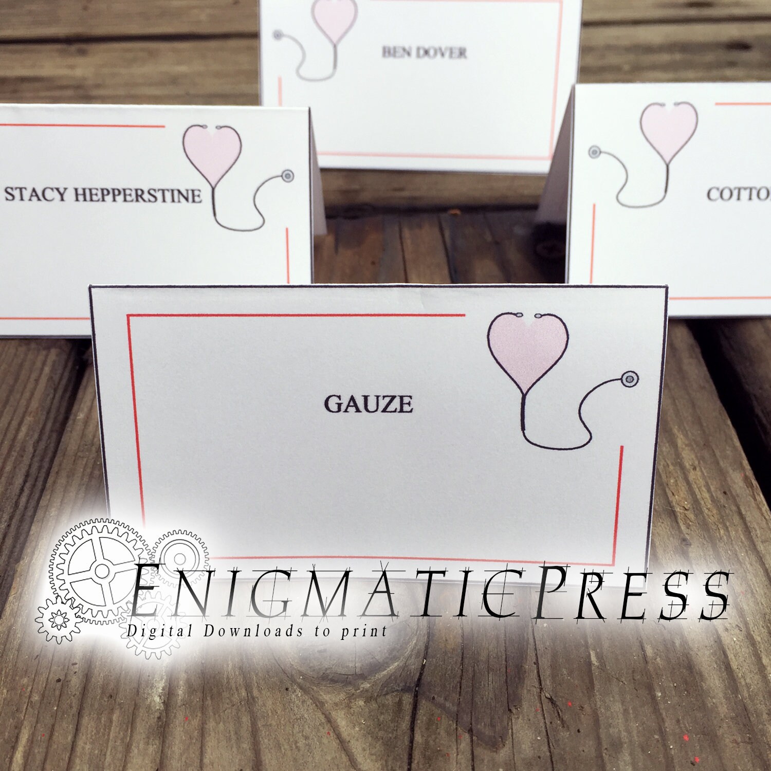Editable Prescription Heart Labels 5 Item Value Pack, Water, Altoids ...