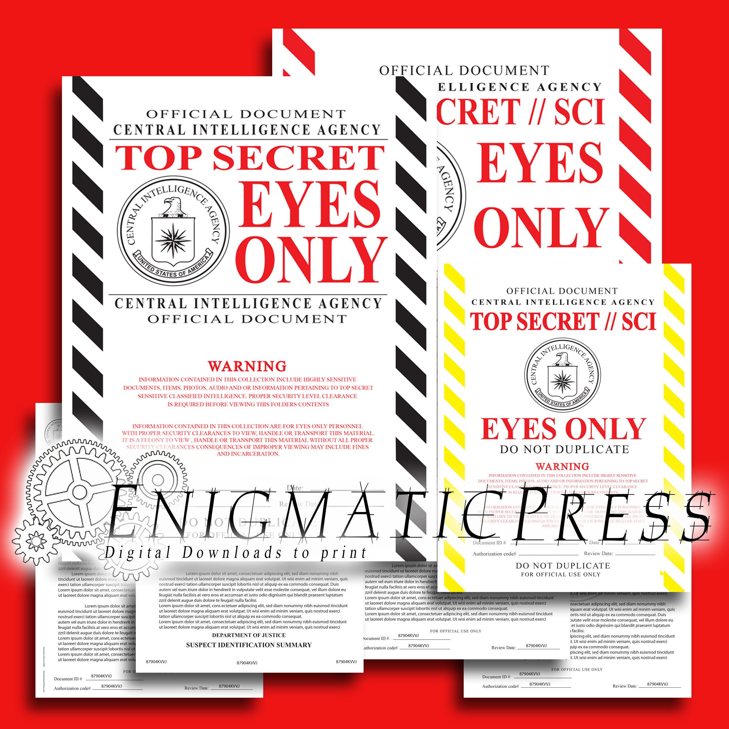 7, CIA Style Prop Top Secret, Documents, Film, Cosplay, Diy, Home ...