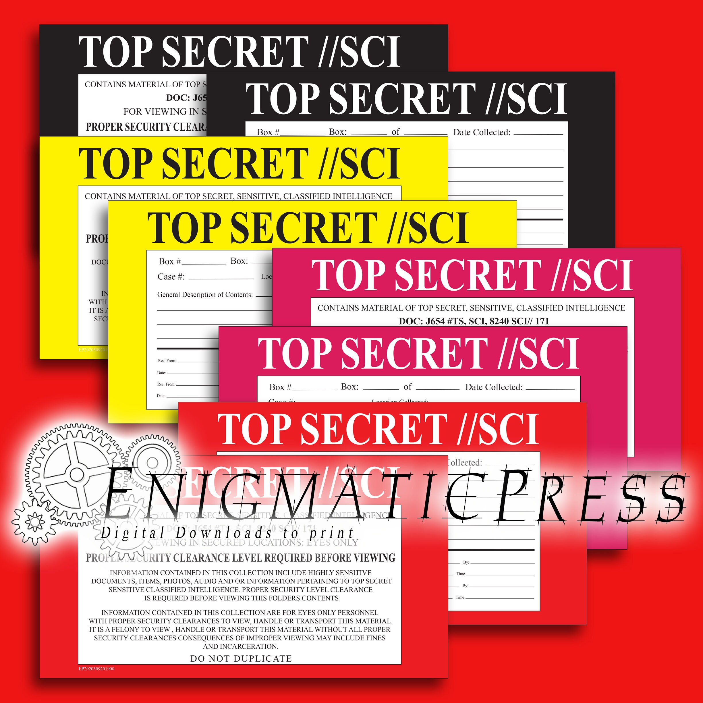 8, Prop, Top Secret Box Labels, Film, Cosplay, Diy, Home Printable ...