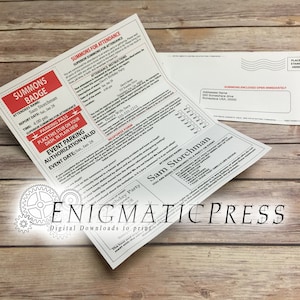Prank Jury Summons Party Invitation, DIY Editable PDF instant digital download, home printable