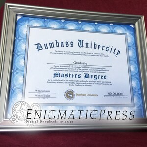 Honorary Dumbass Degree, Graduate Style Diploma, With Editable Text ...