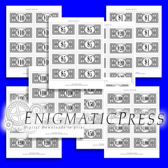Monopoly Money Printable Sheets