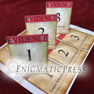 3 Seiten Tatort Evidenz Etiketten, Tags und Platzmarker, True Crime Party Dekorationen und Requisiten, sofort digitaler Download