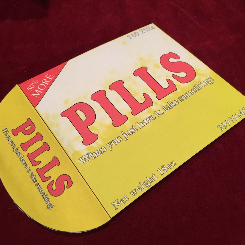 Pills brand, fake drug medication, easy diy envelope, home printable, editable PDF, digital download, Medical party favor, novelty prop image 2