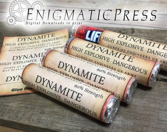 6 Dynamite TNT styles Lifesavers labels candy wrappers, easy DIY PDF, instant digital download home printable