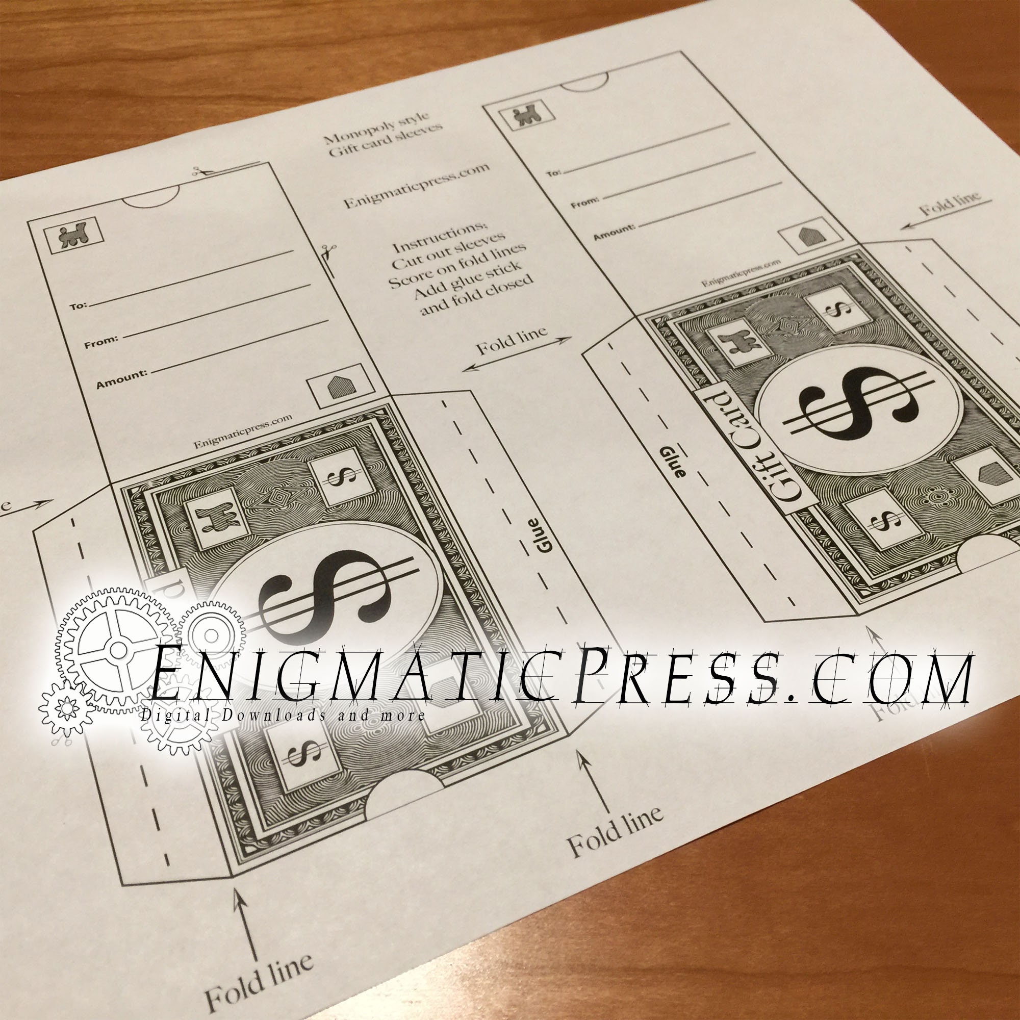monopoly card sleeves Monopoly Money, Gift Card Sleeve, PDF, Home Printable, Digital Download,  Easy DIY