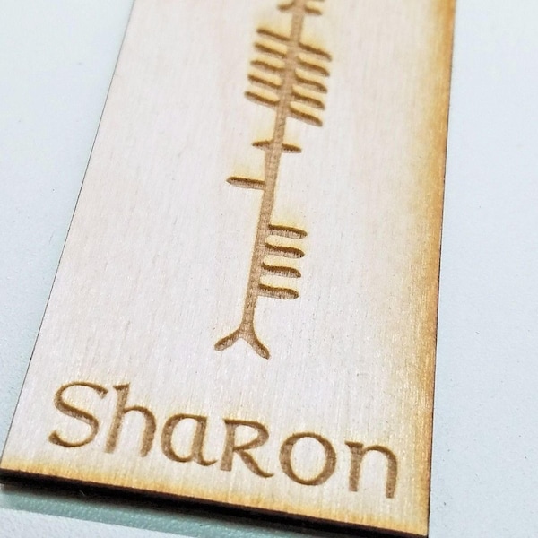 Custom Etched Ogham Name on Wood || Ancient Irish Celtic Gift Decor Keychain Druid Ornament Personalized Gaelic St. Patrick's Day