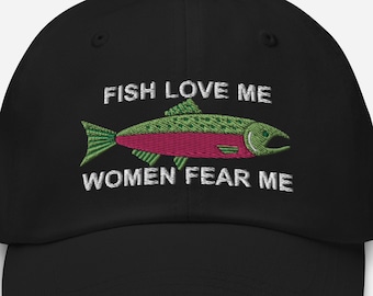 Vintage-style Fish Want Me Women Fear Me Hat W/ Salmon Adjustable Unisex  Cap -  Canada