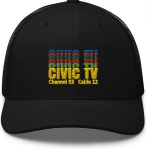 Civic TV Videodrome Hat - Gorra de camionero bordada / unisex, película de terror de los 80
