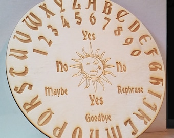 Sun & Moon Pendulum Board Made From Birch Wood for Wiccan or Pagan Dowsing