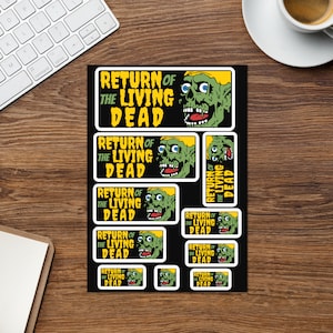 Return Of The Living Dead Sticker Set - 10 Stickers, Full Sheet, Tarman Design