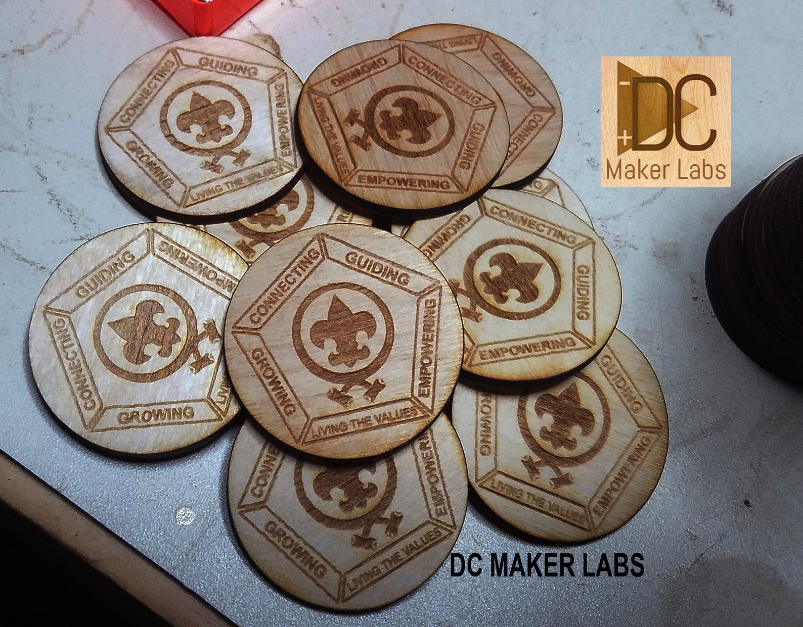 25x Custom Wooden Boy Scouts Wood Badge Coins Personalized Etsy