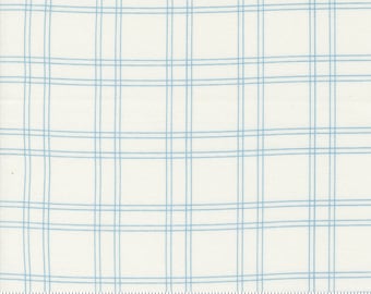 Shoreline, Checks and Plaids, Cream & Light Blue designed by Camille Roskelley for Moda Fabrics, 55302-11