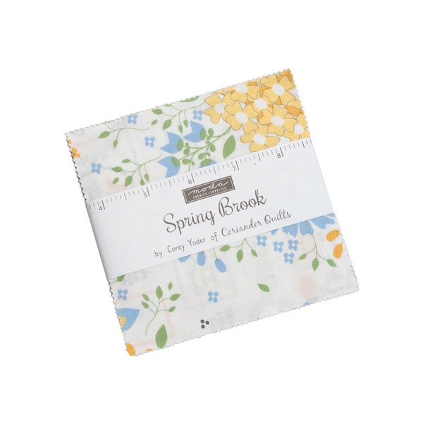 Spring Brook, Charm pack by Corey Yoder  for Moda Fabrics, 29110PP, 42 piece, 5" x 5" squares, floral, Mother's Day