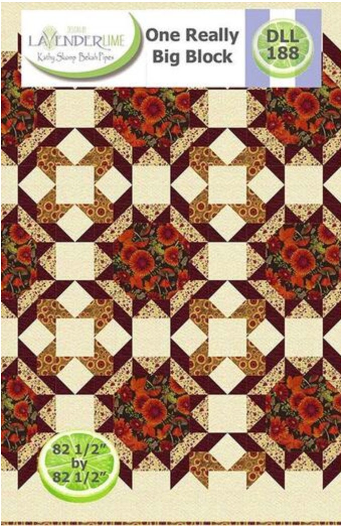 One Really Big Block Quilt Pattern, DLL188, Yardage Friendly Oversized ...