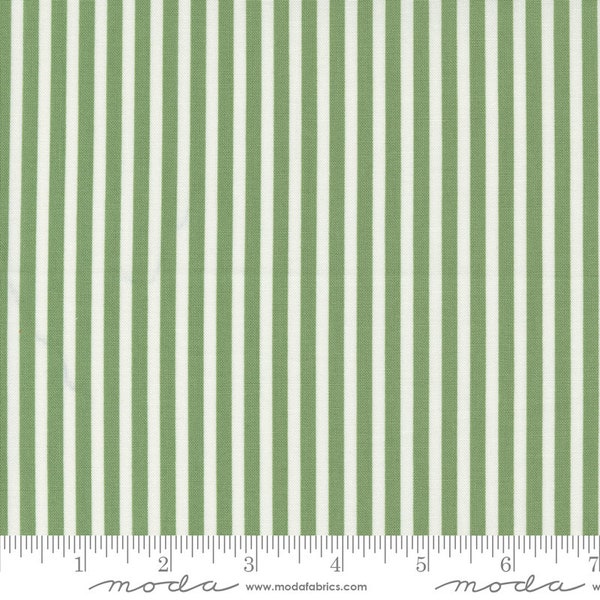 Shoreline, Simple Stripe, Green by Camille Roskelley for Moda Fabrics, 55305-15