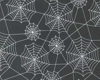 Hey Boo, Spider Webs, Midnight designed by Lella Boutique for Moda Fabrics, 5213-16 Black
