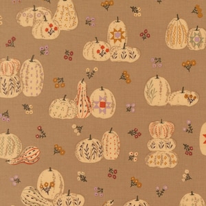 Windfall, Pumpkin Patch,  Oatmeal designed by Fancy That Design House for Moda Fabrics, #45653-13, Fall, Pumpkins