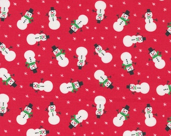 Holiday Essentials Christmas, Red, Snowman Basic designed by Stacy Hsu for Moda Fabrics, 20741-13