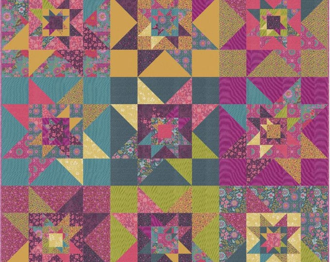 Parlor Star Stacked Quilt Kit, 72.5