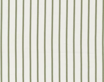 Christmas Eve Snow, Jolly Stripes, designed by Lella Boutique for Moda Fabrics, 5186-11, Holiday, Green/White Stripes