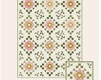 Cabbage Rose Quilt Kit using Evermore fabric by Sweetfire Road - 66" X 87"