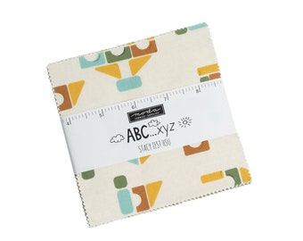 ABC XYZ, Mini Charm Pack, 42 piece, 2.5" x 2.5" designed by Stacy Iest Hsu for Moda Fabrics,  20810MC, Precuts