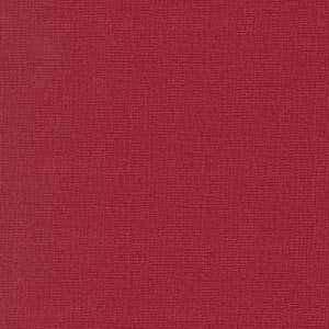 May include: A solid red textured background with a subtle woven pattern.