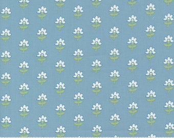 Shoreline, Coastal Floral, Light Blue designed by Camille Roskelley for Moda Fabrics, 55301-12
