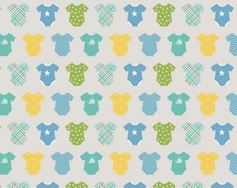 Sweet Baby Boy Onsies, grey,  designed by Lori Whitlock for Riley Blake Designs, nursery, toddler, fabric, C7852-Gray