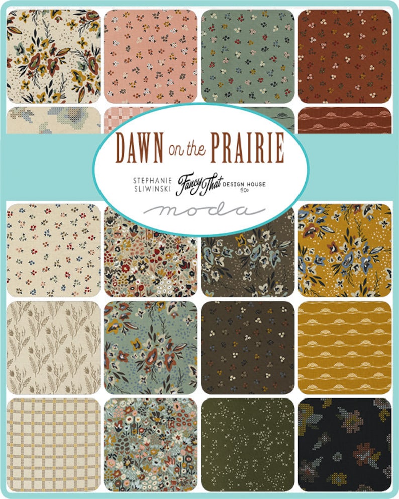 Dawn on the Prairie Mini Charm Pack, 42 pieces assorted, 2.5 x 2.5, designed by Fancy That Design House for Moda Fabrics, 45570MC image 3