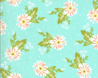 Happy Days, Carnation Aqua by Sherri & Chelsi for Moda Fabrics, 37600-18, floral