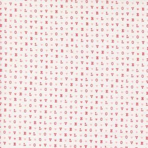Dentelle Love Blooms, LOVE Text & Words, créé par Lella Boutique pour Moda Fabrics, 5225-11, métrage, Blanc Multi
