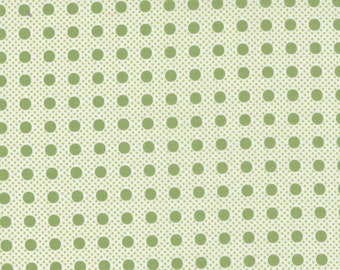 Beautiful Day Pistachio, designed by Corey Yoder for Moda Fabrics, 29137-17, Polka Dots, geometric