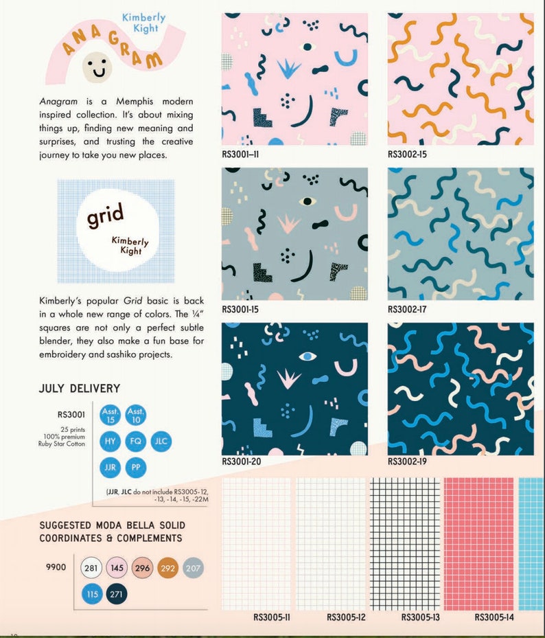 Kim Kight Anagram Layer Cake 20 10-inch Squares Ruby Star Society